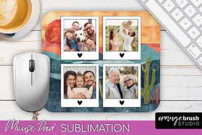 Photo Mouse Pad Sublimation, Boho Mouse Pad Picture Frame Sublimation OrangeBrushStudio 