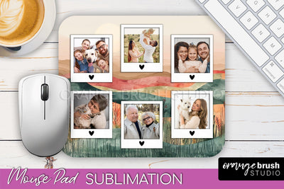 Photo Mouse Pad Sublimation, Boho Mouse Pad Picture Frame Sublimation OrangeBrushStudio 