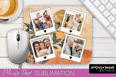 Photo Mouse Pad Sublimation, Boho Mouse Pad Picture Frame Sublimation OrangeBrushStudio 