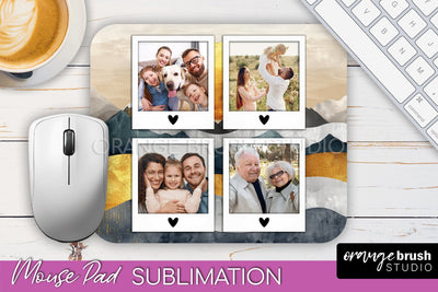 Photo Mouse Pad Sublimation, Boho Mouse Pad Picture Frame Sublimation OrangeBrushStudio 
