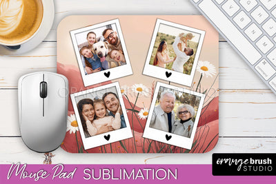 Photo Mouse Pad Sublimation, Boho Mouse Pad Picture Frame Sublimation OrangeBrushStudio 