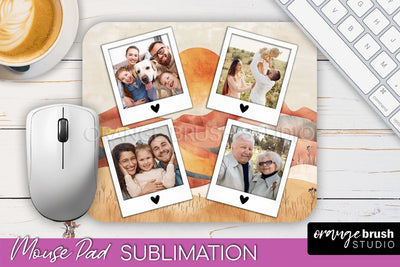 Photo Mouse Pad Sublimation, Boho Mouse Pad Picture Frame Sublimation OrangeBrushStudio 