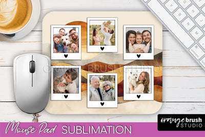Photo Mouse Pad Sublimation, Boho Mouse Pad Picture Frame Sublimation OrangeBrushStudio 