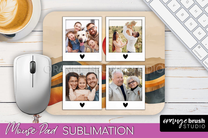Photo Mouse Pad Sublimation, Boho Mouse Pad Picture Frame Sublimation OrangeBrushStudio 
