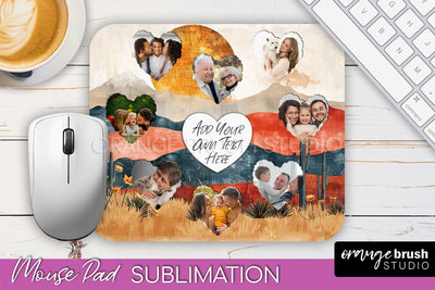 Photo Mouse Pad Sublimation, Boho Mouse Pad Picture Frame Sublimation OrangeBrushStudio 