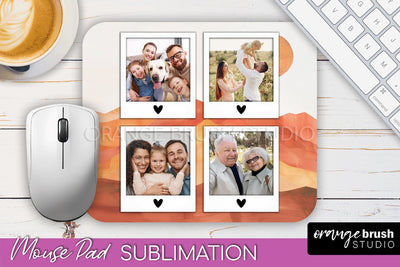 Photo Mouse Pad Sublimation, Boho Mouse Pad Picture Frame Sublimation OrangeBrushStudio 