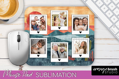 Photo Mouse Pad Sublimation, Boho Mouse Pad Picture Frame Sublimation OrangeBrushStudio 