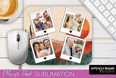 Photo Mouse Pad Sublimation, Boho Mouse Pad Picture Frame Sublimation OrangeBrushStudio 