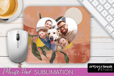 Photo Mouse Pad Sublimation, Boho Mouse Pad Picture Frame Sublimation OrangeBrushStudio 