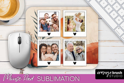 Photo Mouse Pad Sublimation, Boho Mouse Pad Picture Frame Sublimation OrangeBrushStudio 
