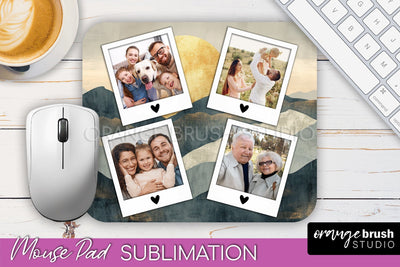 Photo Mouse Pad Sublimation, Boho Mouse Pad Picture Frame Sublimation OrangeBrushStudio 