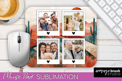 Photo Mouse Pad Sublimation, Boho Mouse Pad Picture Frame Sublimation OrangeBrushStudio 
