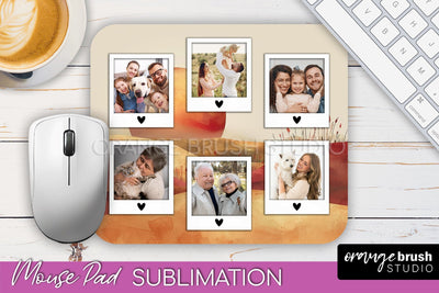 Photo Mouse Pad Sublimation, Boho Mouse Pad Picture Frame Sublimation OrangeBrushStudio 