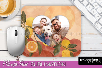Photo Mouse Pad Sublimation, Boho Mouse Pad Picture Frame Sublimation OrangeBrushStudio 