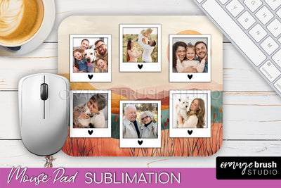 Photo Mouse Pad Sublimation, Boho Mouse Pad Picture Frame Sublimation OrangeBrushStudio 