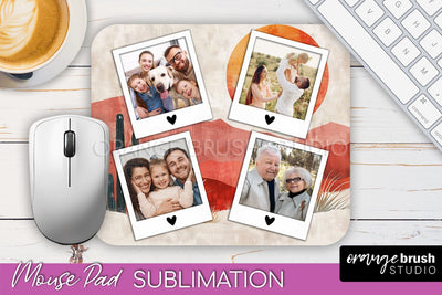 Photo Mouse Pad Sublimation, Boho Mouse Pad Picture Frame Sublimation OrangeBrushStudio 
