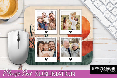 Photo Mouse Pad Sublimation, Boho Mouse Pad Picture Frame Sublimation OrangeBrushStudio 