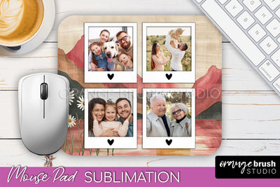 Photo Mouse Pad Sublimation, Boho Mouse Pad Picture Frame Sublimation OrangeBrushStudio 
