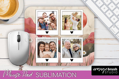 Photo Mouse Pad Sublimation, Boho Mouse Pad Picture Frame Sublimation OrangeBrushStudio 