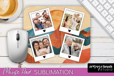 Photo Mouse Pad Sublimation, Boho Mouse Pad Picture Frame Sublimation OrangeBrushStudio 