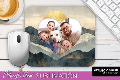 Photo Mouse Pad Sublimation, Boho Mouse Pad Picture Frame Sublimation OrangeBrushStudio 