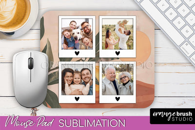 Photo Mouse Pad Sublimation, Boho Mouse Pad Picture Frame Sublimation OrangeBrushStudio 