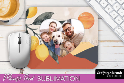 Photo Mouse Pad Sublimation, Boho Mouse Pad Picture Frame Sublimation OrangeBrushStudio 