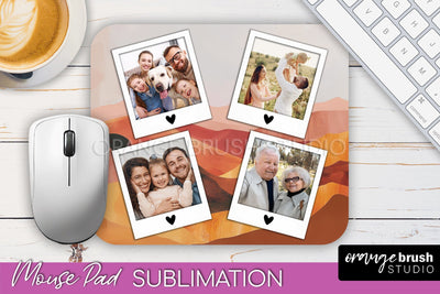 Photo Mouse Pad Sublimation, Boho Mouse Pad Picture Frame Sublimation OrangeBrushStudio 