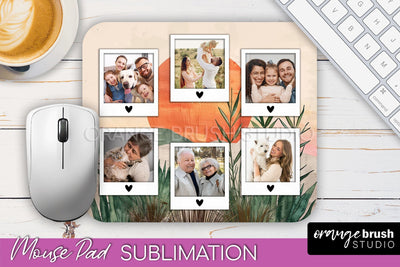 Photo Mouse Pad Sublimation, Boho Mouse Pad Picture Frame Sublimation OrangeBrushStudio 
