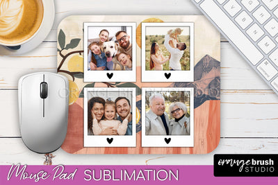 Photo Mouse Pad Sublimation, Boho Mouse Pad Picture Frame Sublimation OrangeBrushStudio 