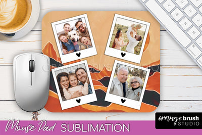 Photo Mouse Pad Sublimation, Boho Mouse Pad Picture Frame Sublimation OrangeBrushStudio 
