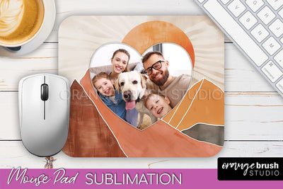 Photo Mouse Pad Sublimation, Boho Mouse Pad Picture Frame Sublimation OrangeBrushStudio 