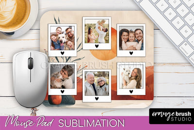 Photo Mouse Pad Sublimation, Boho Mouse Pad Picture Frame Sublimation OrangeBrushStudio 