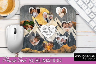 Photo Mouse Pad Sublimation, Boho Mouse Pad Picture Frame Sublimation OrangeBrushStudio 