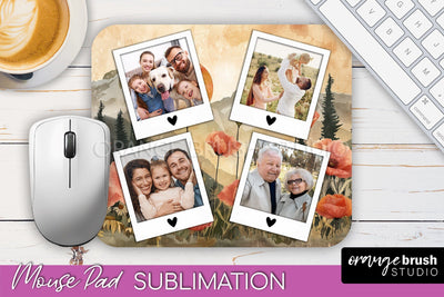 Photo Mouse Pad Sublimation, Boho Mouse Pad Picture Frame Sublimation OrangeBrushStudio 