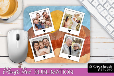 Photo Mouse Pad Sublimation, Boho Mouse Pad Picture Frame Sublimation OrangeBrushStudio 