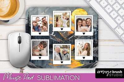 Photo Mouse Pad Sublimation, Boho Mouse Pad Picture Frame Sublimation OrangeBrushStudio 
