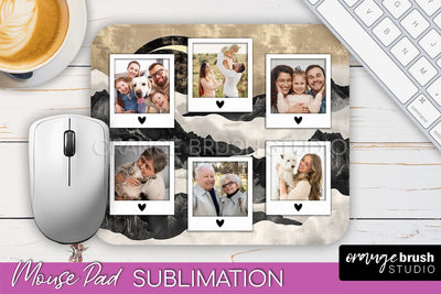 Photo Mouse Pad Sublimation, Boho Mouse Pad Picture Frame Sublimation OrangeBrushStudio 