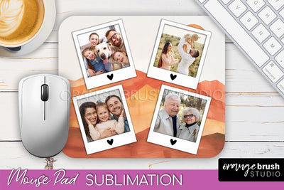Photo Mouse Pad Sublimation, Boho Mouse Pad Picture Frame Sublimation OrangeBrushStudio 