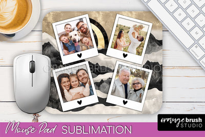 Photo Mouse Pad Sublimation, Boho Mouse Pad Picture Frame Sublimation OrangeBrushStudio 