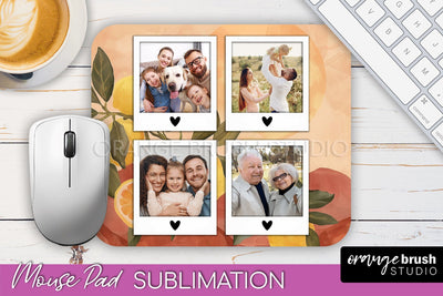 Photo Mouse Pad Sublimation, Boho Mouse Pad Picture Frame Sublimation OrangeBrushStudio 