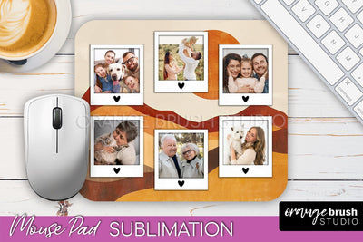 Photo Mouse Pad Sublimation, Boho Mouse Pad Picture Frame Sublimation OrangeBrushStudio 