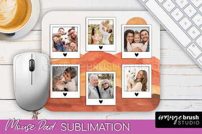 Photo Mouse Pad Sublimation, Boho Mouse Pad Picture Frame Sublimation OrangeBrushStudio 