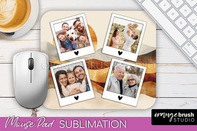 Photo Mouse Pad Sublimation, Boho Mouse Pad Picture Frame Sublimation OrangeBrushStudio 
