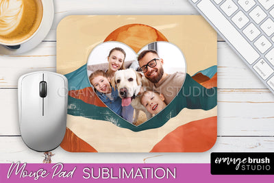 Photo Mouse Pad Sublimation, Boho Mouse Pad Picture Frame Sublimation OrangeBrushStudio 