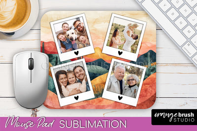 Photo Mouse Pad Sublimation, Boho Mouse Pad Picture Frame Sublimation OrangeBrushStudio 