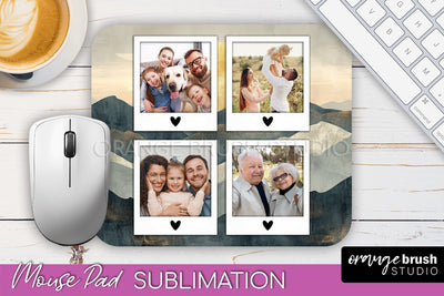 Photo Mouse Pad Sublimation, Boho Mouse Pad Picture Frame Sublimation OrangeBrushStudio 