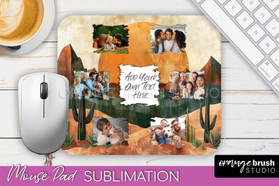 Photo Mouse Pad Sublimation, Boho Mouse Pad Picture Frame Sublimation OrangeBrushStudio 