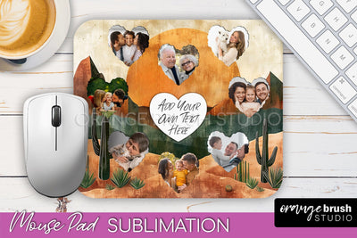 Photo Mouse Pad Sublimation, Boho Mouse Pad Picture Frame Sublimation OrangeBrushStudio 