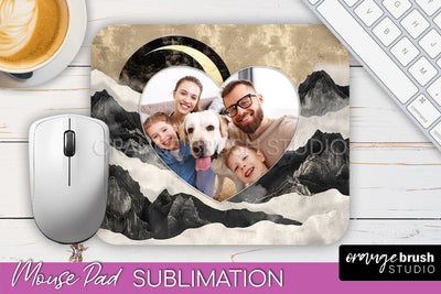 Photo Mouse Pad Sublimation, Boho Mouse Pad Picture Frame Sublimation OrangeBrushStudio 